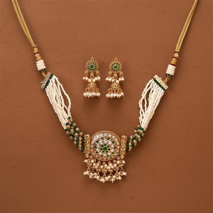Antique Pearl Necklace With Gold Plating