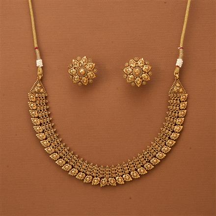 Antique Plain Gold Necklace With Gold Plating