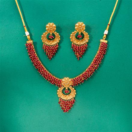 Antique Classic Necklace With Matte Gold Plating