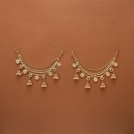 Antique Temple Ear Chain With Gold Plating