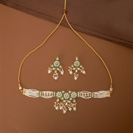 Antique Choker Necklace With Gold Plating