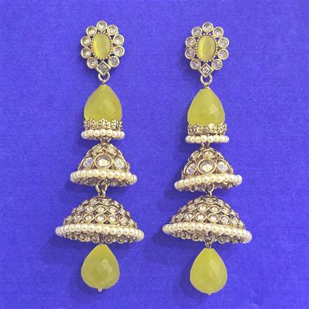 Antique Jhumki With Mehndi Plating