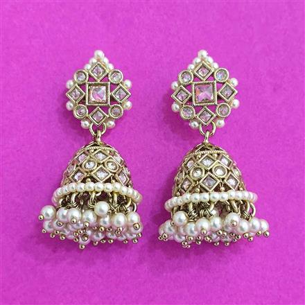 Antique Jhumki With Mehndi Plating