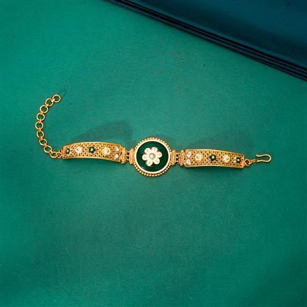 Antique Meenakari Bracelet With Matte Gold Plating