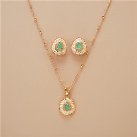 Antique Meenakari Pendant Set With Gold Plating