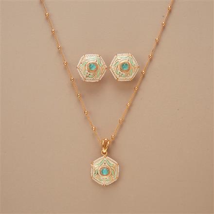 Antique Meenakari Pendant Set With Gold Plating