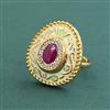 Antique Adjustable Ring With Matte Gold Plating