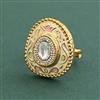 Antique Adjustable Ring With Matte Gold Plating