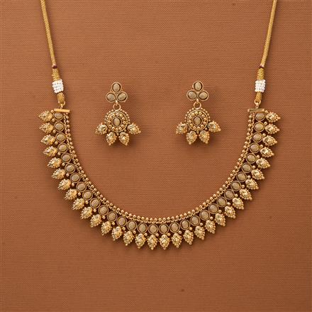 Antique Plain Gold Necklace With Gold Plating