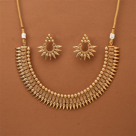 Antique Plain Gold Necklace With Gold Plating