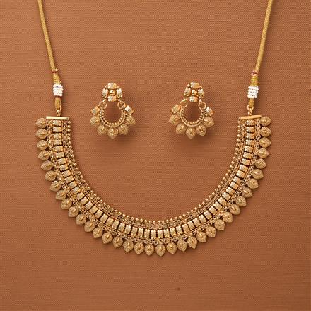 Antique Plain Gold Necklace With Gold Plating