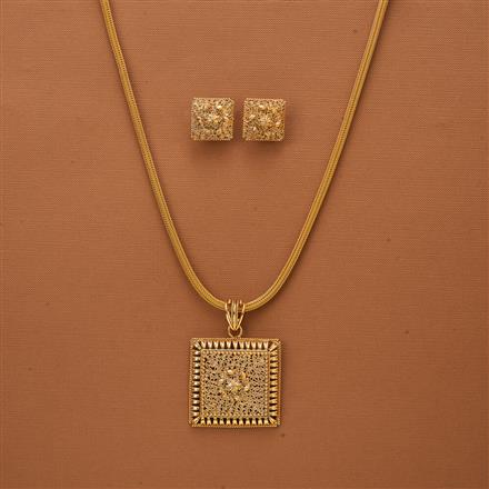 Antique Plain Gold Pendant Set With Gold Plating