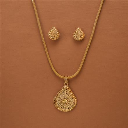 Antique Plain Gold Pendant Set With Gold Plating