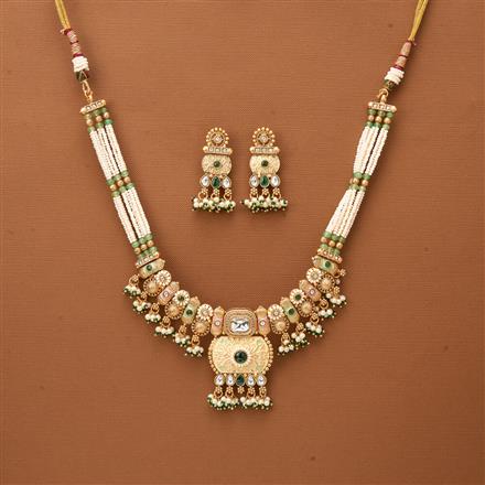Antique Meenakari Necklace With Matte Gold Plating