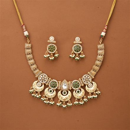 Antique Meenakari Necklace With Matte Gold Plating