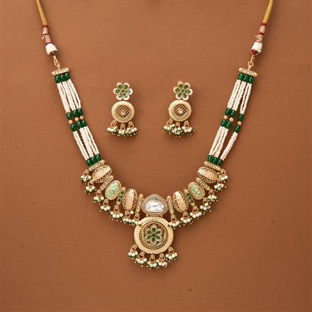 Antique Meenakari Necklace With Matte Gold Plating