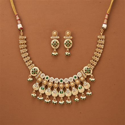 Antique Meenakari Necklace With Matte Gold Plating