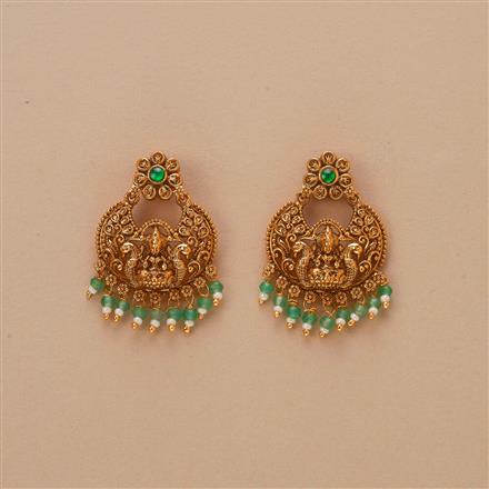 Antique Temple Earring With Matte Gold Plating