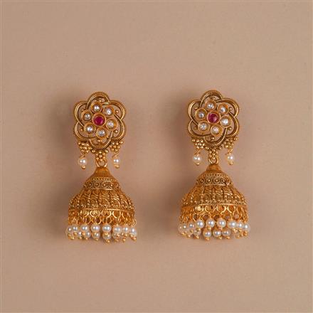 Antique Classic Jhumki With Matte Gold Plating