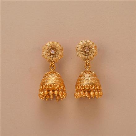 Antique Classic Jhumki With Matte Gold Plating