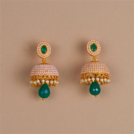 Antique Pearl Jhumki With Gold Plating