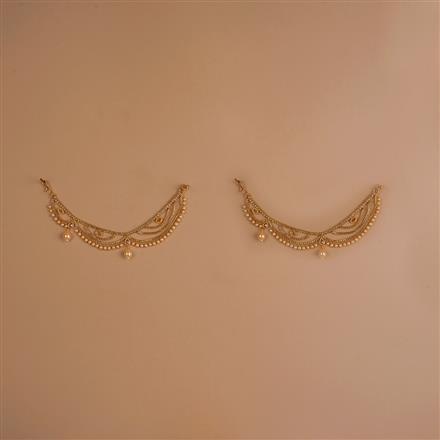 Antique Moti Ear Chain With Gold Plating