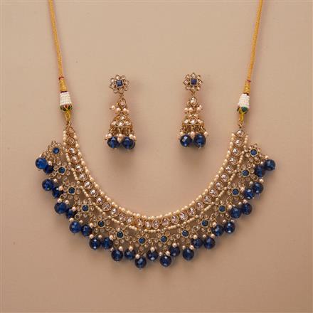 Antique Classic Necklace Set With Mehndi Plating