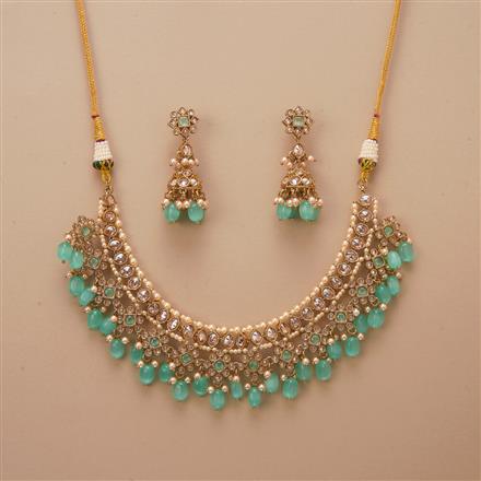 Antique Classic Necklace Set With Mehndi Plating