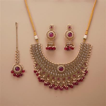 Antique Classic Necklace Set With Mehndi Plating