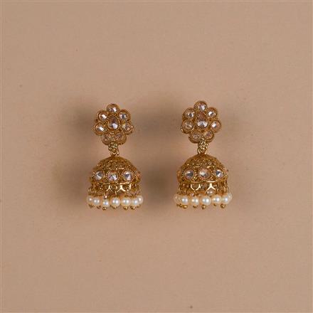 Antique Delicate Jhumki With Mehndi Plating