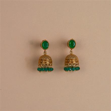 Antique Delicate Jhumki With Mehndi Plating
