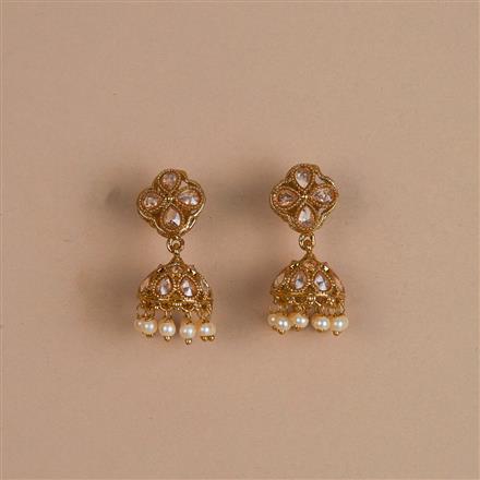 Antique Delicate Jhumki With Mehndi Plating