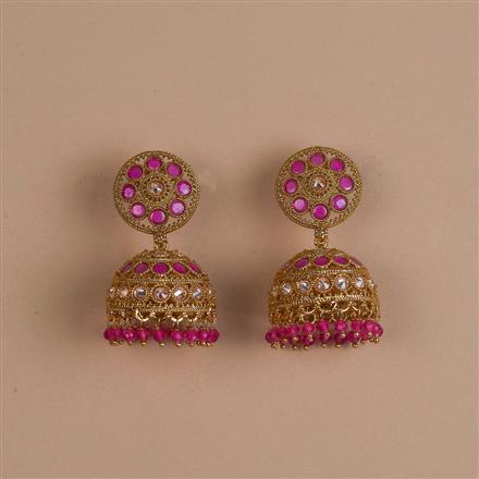 Antique Classic Jhumki With Mehndi Plating