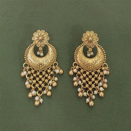 Antique Chand Earring With Matte Gold Plating