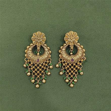 Antique Chand Earring With Matte Gold Plating