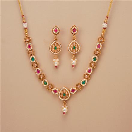 Antique Classic Necklace Set With Gold Plating