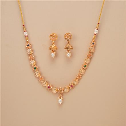 Antique Delicate Necklace Set With Gold Plating
