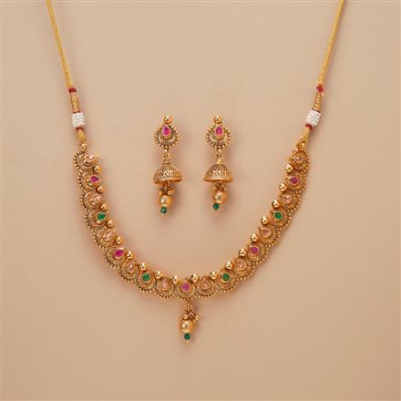 Antique Delicate Necklace Set With Gold Plating