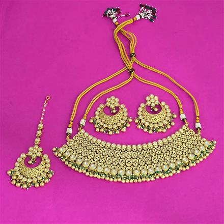Antique Classic Necklace SetWith Matte Gold Plating