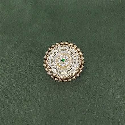 Antique Adjustable Ring With Matte Gold Plating