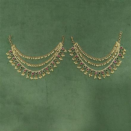 Antique Pearl Ear Chain With Gold Plating