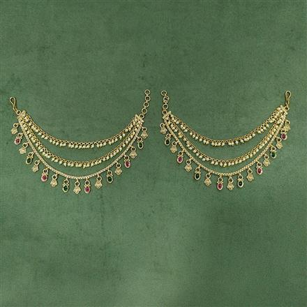 Antique Moti Ear Chain With Gold Plating