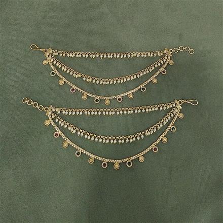Antique Pearl Ear Chain With Gold Plating