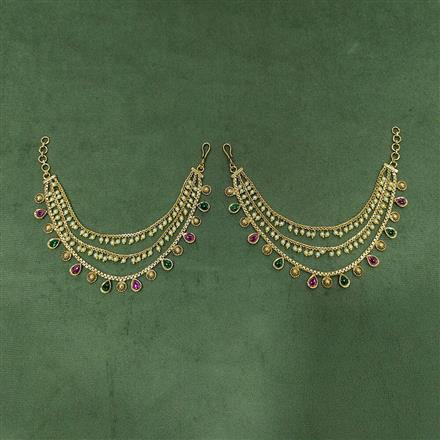 Antique Pearl Ear Chain With Gold Plating