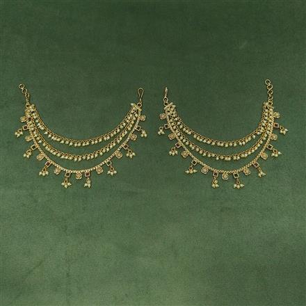 Antique Pearl Ear Chain With Gold Plating