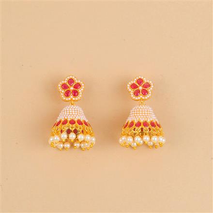 Antique Moti Jhumki With Gold Plating