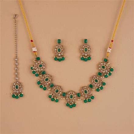 Antique Classic Necklace Set With Mehndi Plating