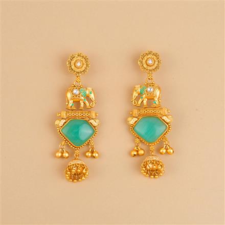 Antique Meenakari Earring With Matte Gold Plating