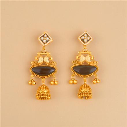 Antique Meenakari Earring With Matte Gold Plating