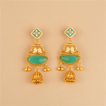 Antique Meenakari Earring With Matte Gold Plating